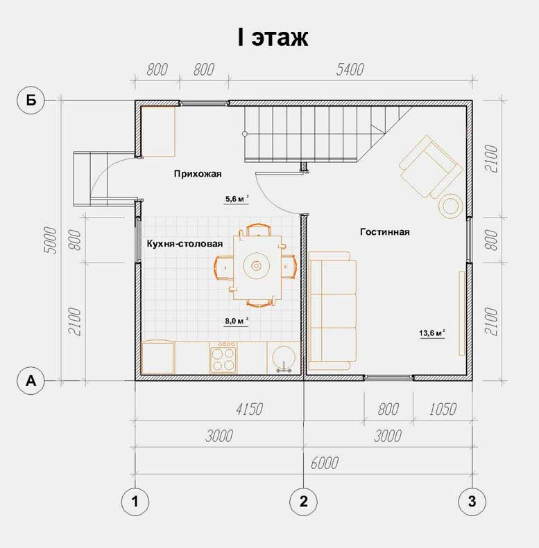 Проект каркасного дома 60 м2