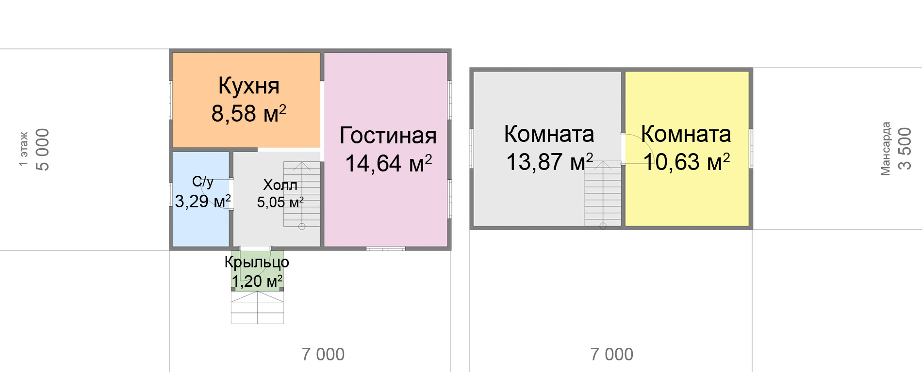 Проект каркасного дома 60 м2